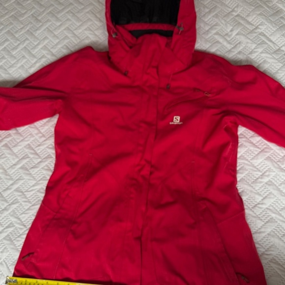 Salomon Red Winter Snow Jacket Coat Sporty Ski Snowboard Activewear Woman XL - Picture 5 of 13